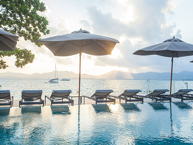 Infinity pool overlooking the Andaman Sea at My Beach Resort Phuket